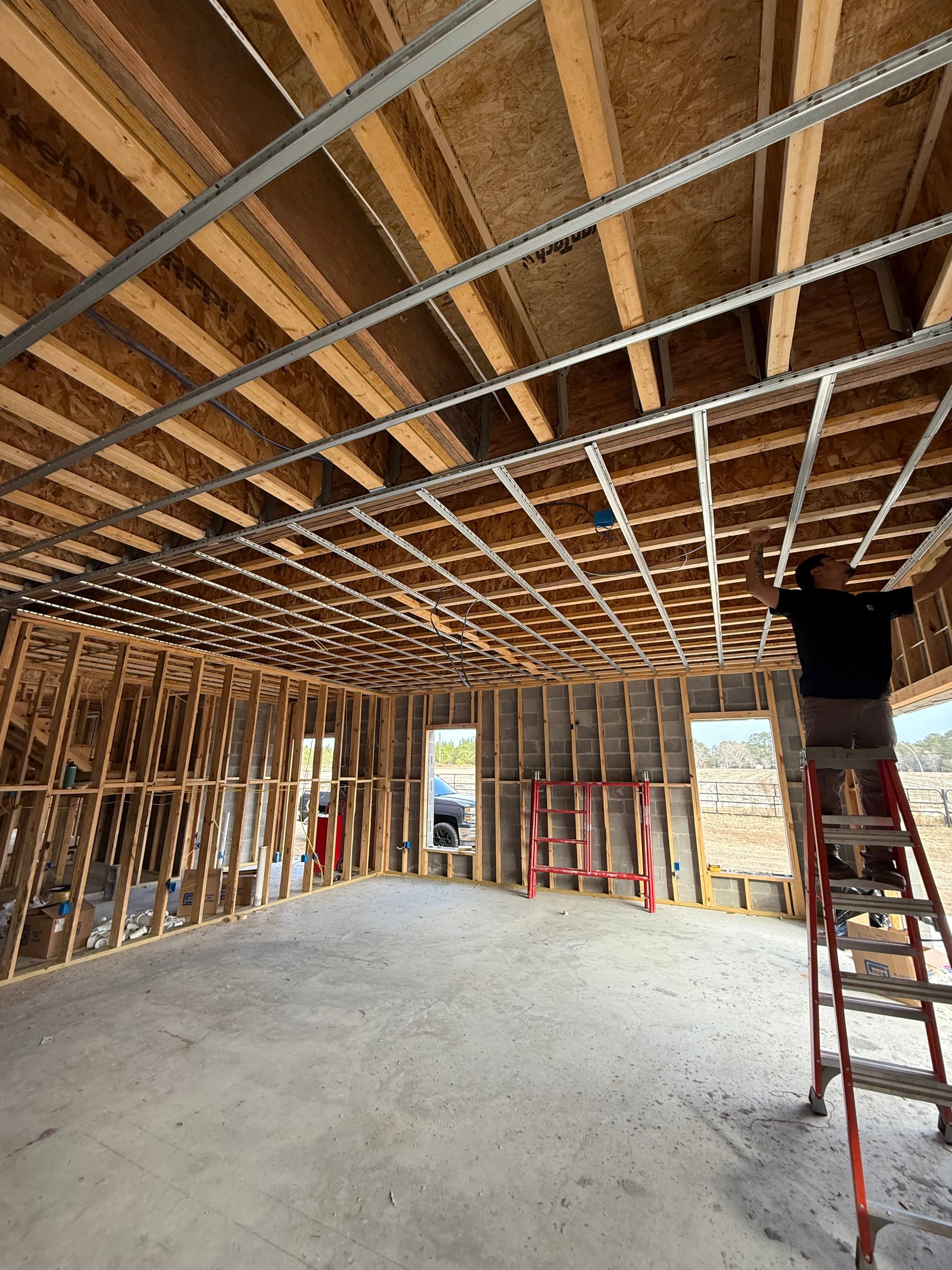 Interior remodeling framing and build-out work